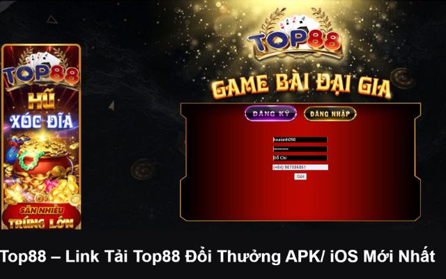 Cổng Top88 – APK, iOS, AnDroid Nhận Code 50K